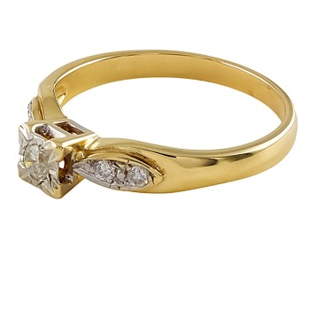 9ct Gold Diamond 0.20cts Ring size P